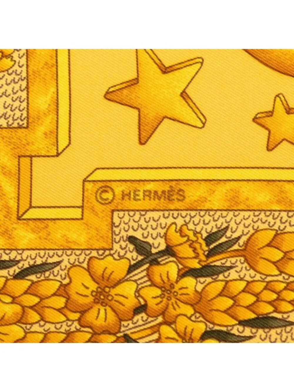 Hermes Carre 90 Carpe Diem Enjoy Your Day Scarf Large Gold Multicolor Silk
